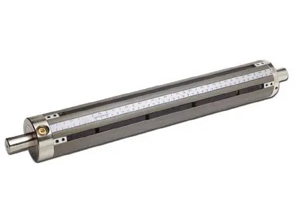 Pneumatische Welle mit Aluminiumkörper (3" (76,2mm), 200, BB-01 Antriebsseite genutet und mit freier Lagerung, CC-01 Nicht angetriebene Seite mit freiem Lager,  DD-01 - Ventil am Wellenflansch, Ventil auf der Antriebsseite (BB))